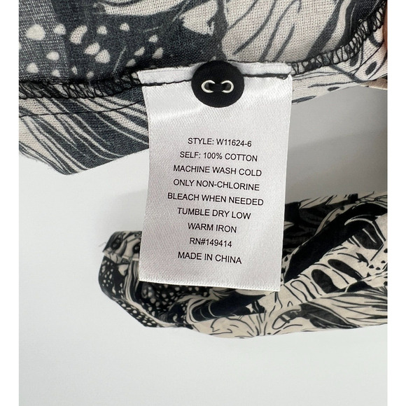 Johnny Was Workshop Top Womens S Jungle Cat Floral Peasant Boho Neutral Peasant - Picture 6 of 7